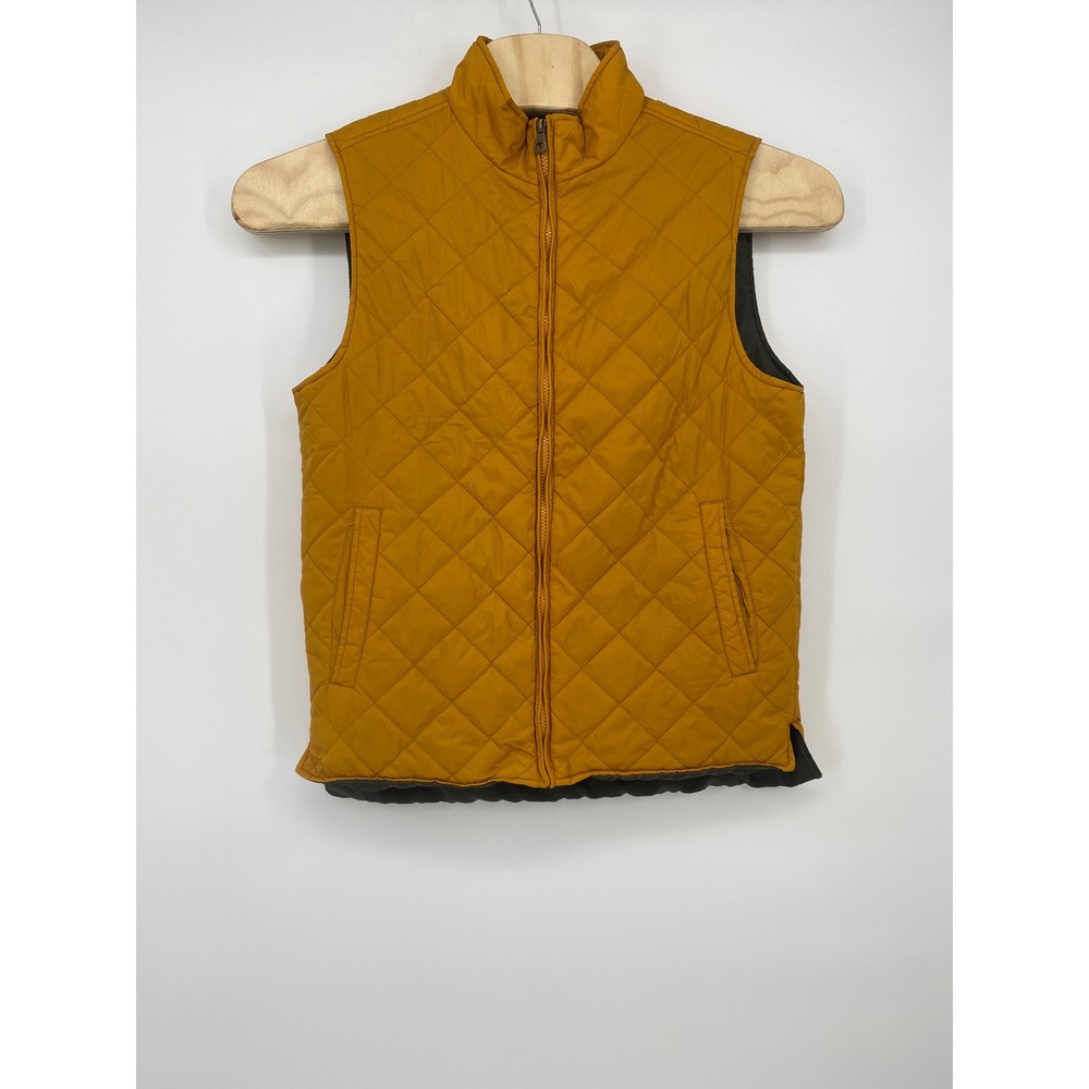 Weatherproof Vintage Quilted Vest Medium Mustard Yellow Full Zip Excellent